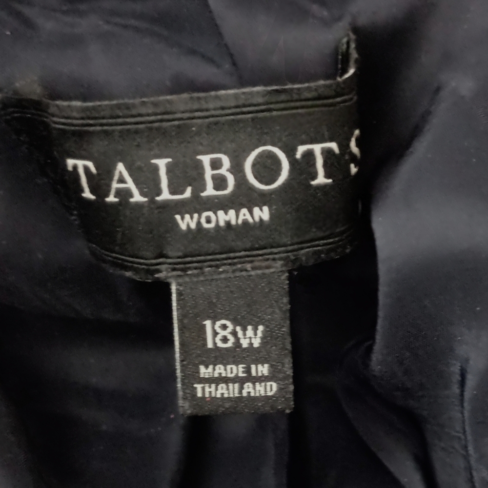Talbots Plaid Wool Blend Jacket 18W Pea Coat Pocket Swing Lined Oversized Collar - Picture 11 of 16